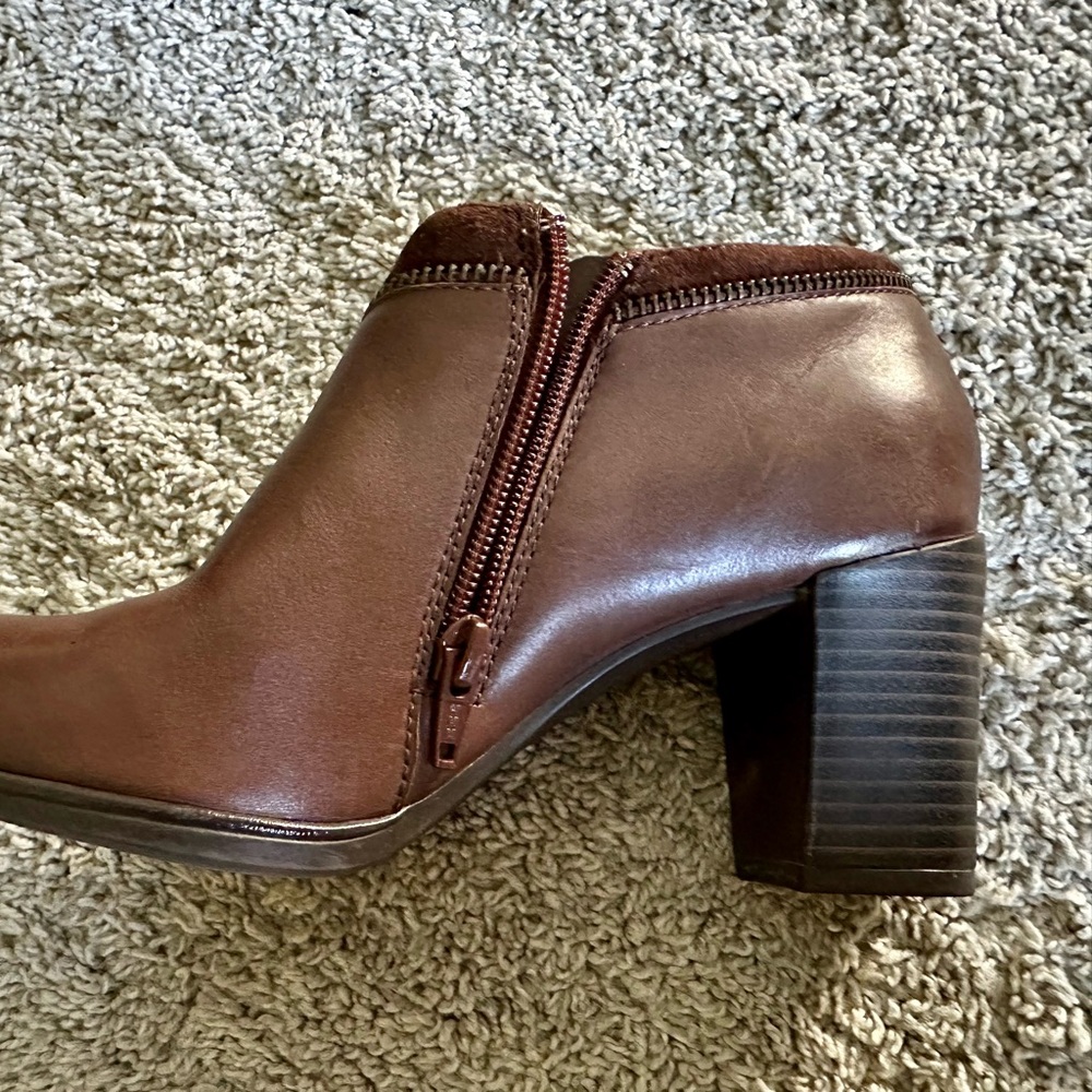 Clarks Brown Leather Ankle Booties
